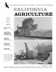California Agriculture, Vol. 27, No.7