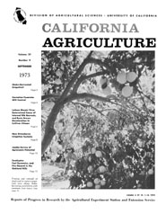 California Agriculture, Vol. 27, No.9