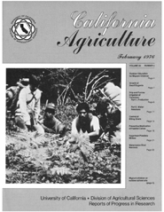 California Agriculture, Vol. 30, No.2