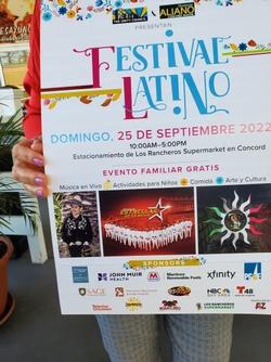 A poster of the Festival Latino. Photo by Anne Sutherland.