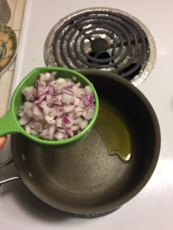 Add 1/2 cup chopped onions