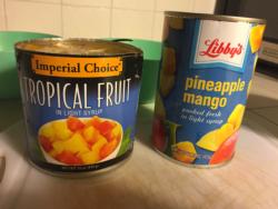 Canned tropical fruit