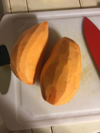 2 sweet potatoes (washed and peeled)