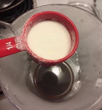 Add 1/8 - 1/4 cup sugar. Mix well.