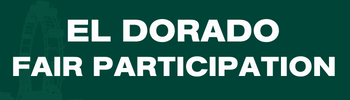 Dark green Rectangle that reads El Dorado Fair Participation in white block font.