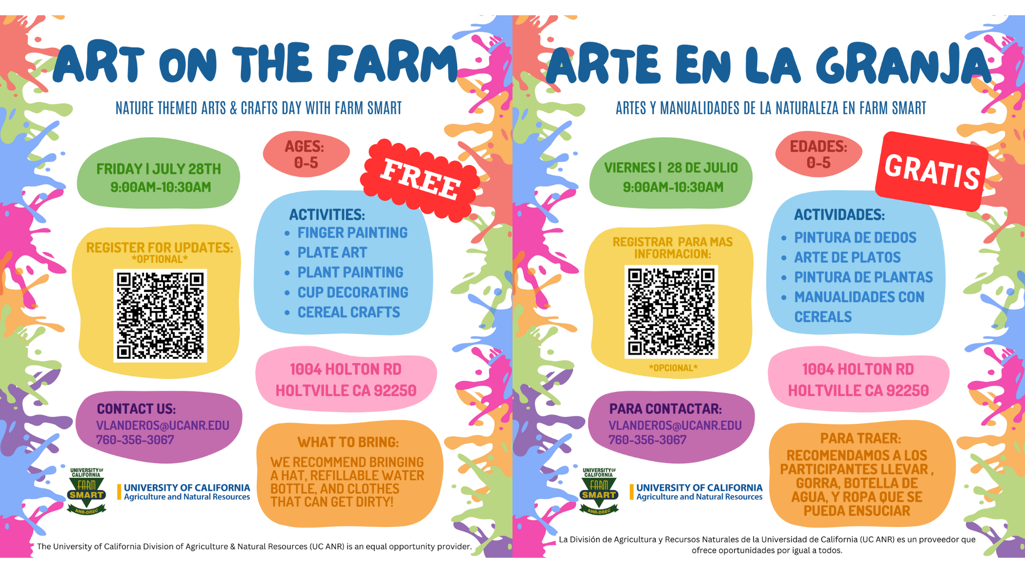 Art on the Flarm Flyer in English and Spanish