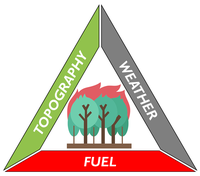 Triangle describing the fire behavior