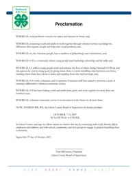 National 4-H Week Proclamation 2007