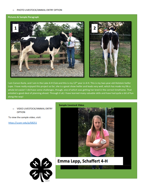 Virtual Showcase Livestock/Animal Sample Entry
