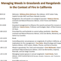 Managing Weeds in Grasslands and Rangelands in the Context of Fire in California