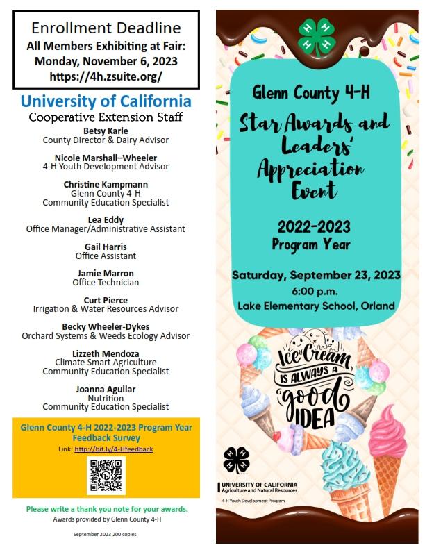 Glenn County 4-H Star Awards Program 2023