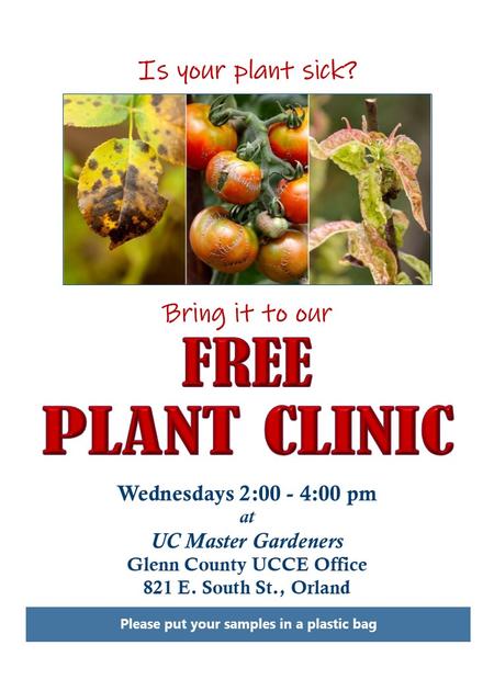UC Master Gardeners of Glenn County Plant Clinic Flyer