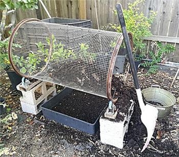 Rotary compost sifter