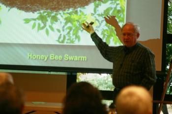 Marin Master Gardener Lad Stevenpiper presenting information about bees in the ?garden, 2007