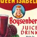 Queen Isabella Boysenberry Juice Drink Label