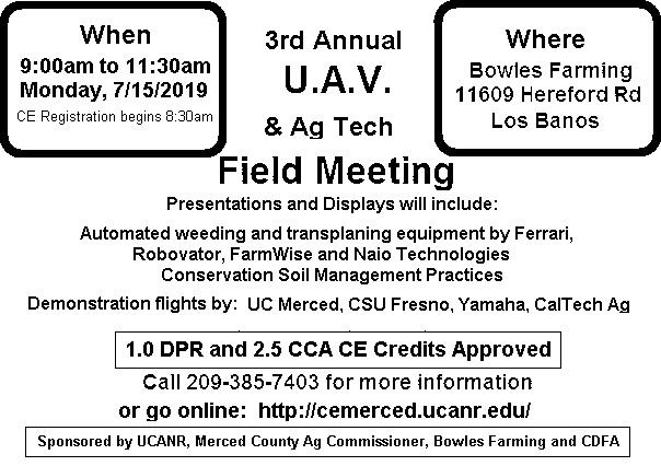 UAV Ag Tech Field Meeting at Bowles Farming 2019