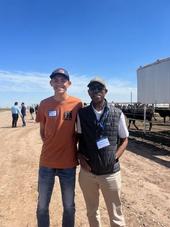 4-H member Bayne Bernal, left, met UC President Drake during his visit to Desert Research and Extension Center.