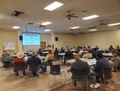 A recent survey of California farmers showed that 67% of the farmers agree that climate change is happening. Farmers attend a workshop about the decision support tool CalAgroClimate in Tulare.
