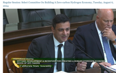 Haris Gilani to the State Legislature Select Committee on Building a Zero-Carbon Hydrogen Economy.