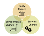 Circles with environmental change, policy change, and systems change