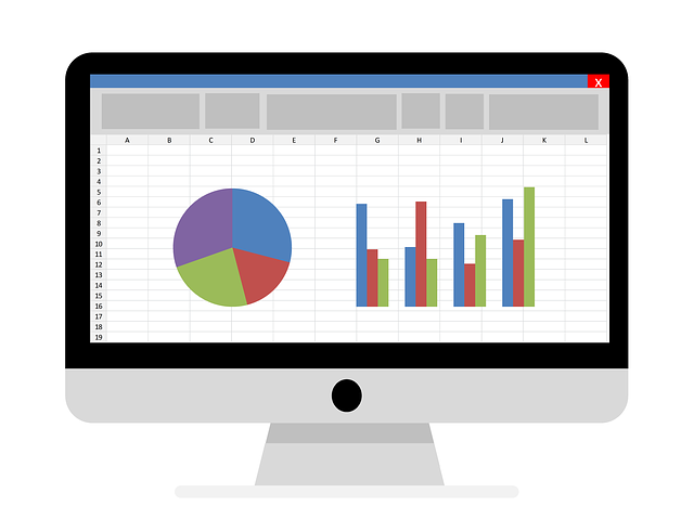 Laptop with graphs