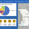 Story maps tell your story using visually engaging content. You can embed web-maps, high-resolution photos, dashboards and videos from YouTube. Nicholle Stein-Peterson used the dashboard feature in the UCCE Capital Corridor Annual Report Story Map.