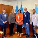 From left, Atef Swelam, Glenda Humiston, UN-FAO Deputy Director-General Beth Bechdol, Brent Hales and Ashraf El-kereamy. The UC ANR leaders and the former Indiana farmer discussed potential collaborations.