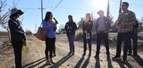 Hope Zabronsky, UC ANR Climate Smart Agriculture Program academic coordinator, speaks about soil health practices during the Yolo County farm tour. for ANR Employee News Blog