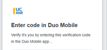 Fig. 2 – Verified Push Code prompt after entering your username and password.Duo Mobile. for ANR Employee News Blog