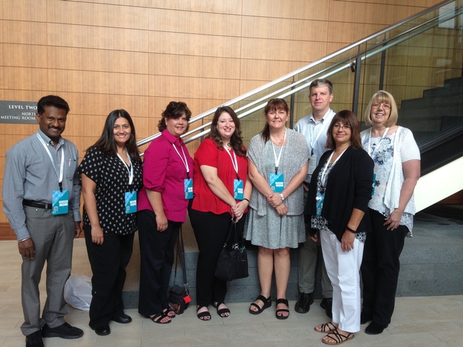 From left, ANR's Surendra Dara, Emily Melton Casado, Jan Gonzales, Kimberly Lamar, John Fox, Shirley Salado and Lori Renstrom attended the UC People Conference.
