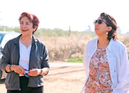 State Senator Anna Caballero, left, joined UC Regent Cecilia Estolano for a tour of UCCE projects.