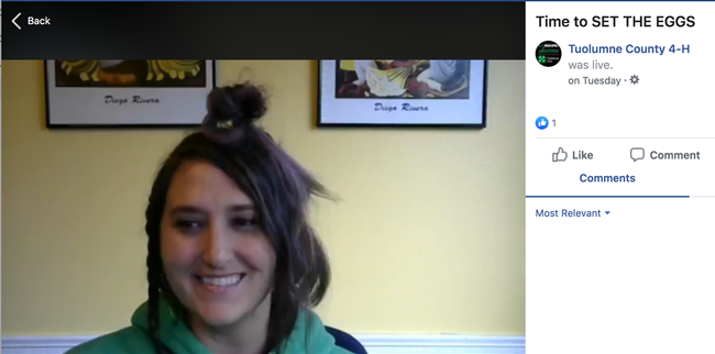 JoLynn Miller delivers embryology lessons via Facebook Live on Crazy Hair Day of Homeschool Spirit Week.