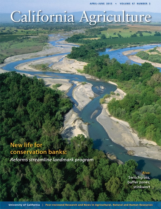California Agriculture evaluates conservation banking program.