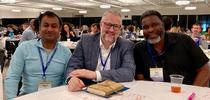 Brent Hales, center, participated in UC ANR's statewide 2040 strategic vision conference in April in Fresno. Shown here with UC Cooperative Extension specialist Safeeq Khan, left, and Keith Nathaniel, 4-H advisor and UCCE director for Los Angeles County. for ANR news releases Blog