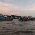 Daybreak at Can Tho's floating market