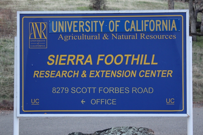 Sierra Foothill Research and Extension Center welcome sign