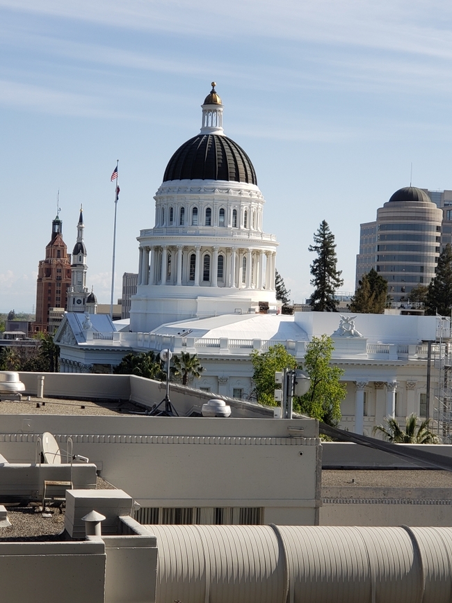 upper view of California capitol dome