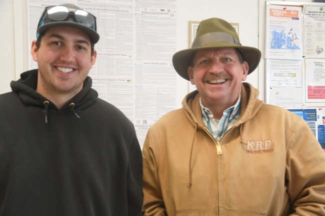 Steve and Ben Beck of Kings River Produce of Hanford, CA visit the NRI Project field in Five Points, CA, February 22, 2019