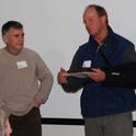 Fritz Durst receives his award from Phil Hogan, district conservationist with USDA NRCS, Woodland, Calif.