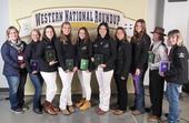 2024 National Horse Classic - team photo L-R: L-R: Erica Pettey (CA State 4-H Office), Hippology Coach - Rosella Arnold, Meredith, Pyper, Maya, and Skyler (Hippology Team); Lillie and Sarah (Team Demonstration); Catherine (Individual Demonstration); Presentation Coach - Lynn Warren