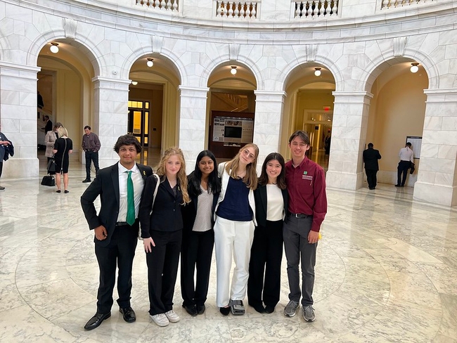 Six 4-H youth in the Congressional offices rotunda in Washington D.C.