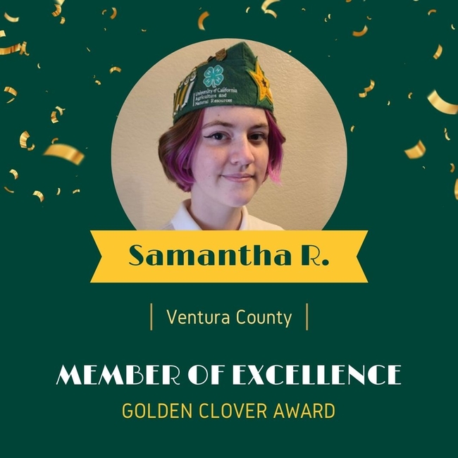 Samantha R. from Ventura County - Member of Excellence 2023 Golden Clover awardee