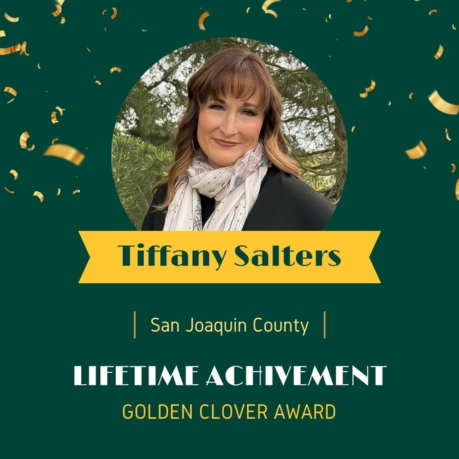 Tiffany Salters from San Joaquin, Lifetime achievement 2024 Golden Clover awardee