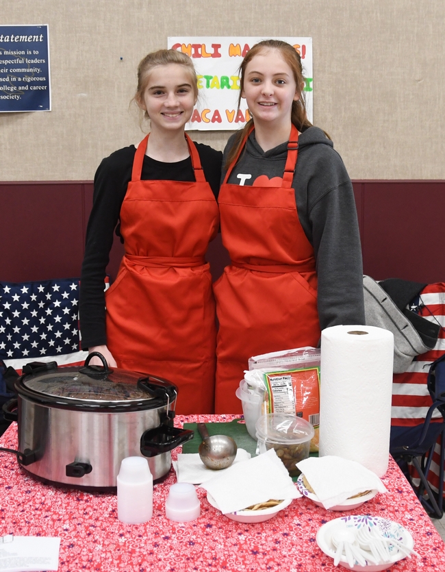 The Chili Masters of the Vaca Valley 4-H Club--Corinne Weber (left) and Brooke Williams-- served 