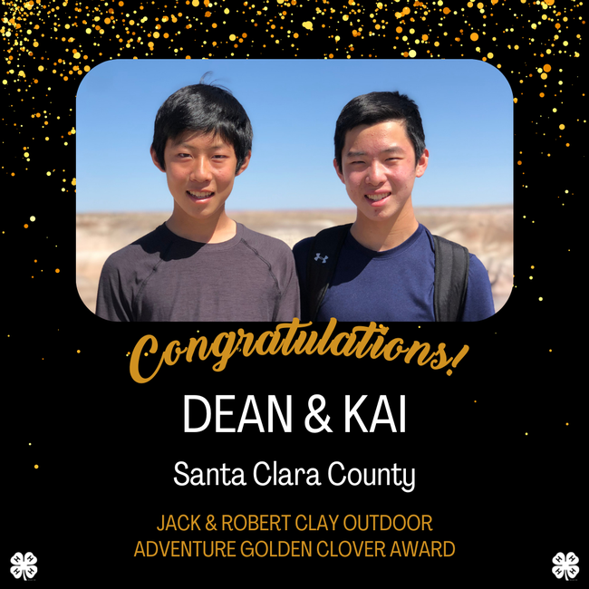 Dean and Kai- Jack & Robert Clay Outdoor Adventure awardees