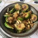 Brussel Sprouts with Caramelized Onion and Pine Nuts