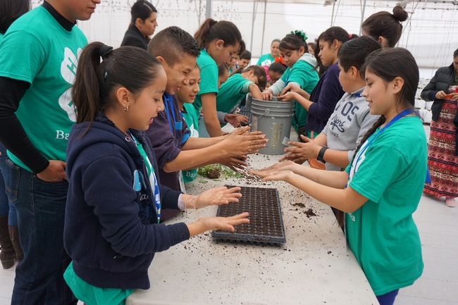 Mexican children get their hands dirty while learning about food and agriculture.