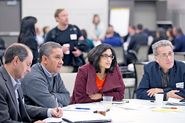 In a working session, AgPlus Funders Forum participants split into groups to focus on identifying opportunities for supporting economic development, supporting small business, effective intermediaries and regional finance funds.