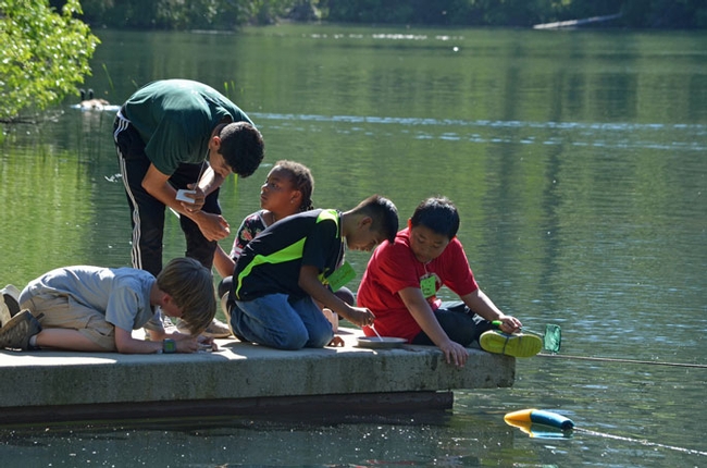 With nets, eye-droppers and hand lenses, campers explore Lake Vera and delve into science in an engaging, hands-on way. (Photo: Marianne Bird)
