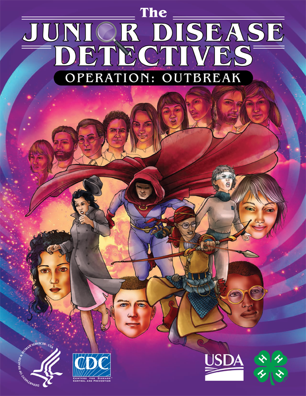 Image of the Centers for Disease Control and National 4-H Junior Disease Detectives Graphic Novel, used as the foundation for this virtual project.